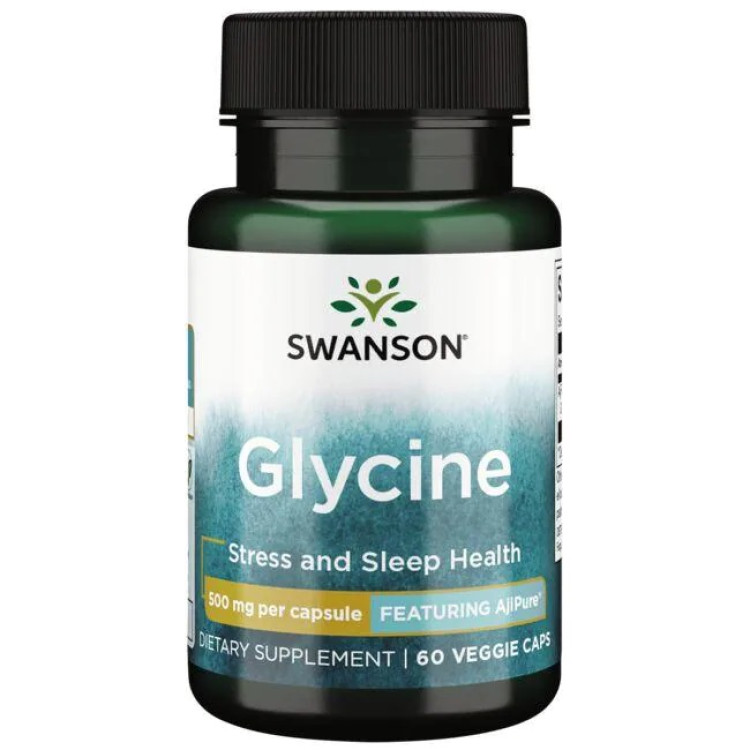 Swanson Glycin, 500 mg, 60 kapslar