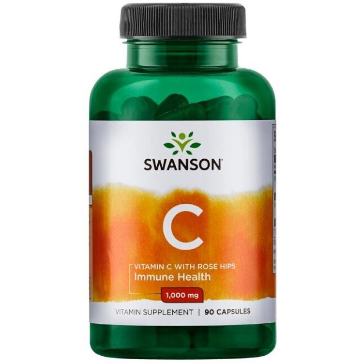 Swanson Vitamin C med Nyponextrakt, 1000 mg, 90 kapslar