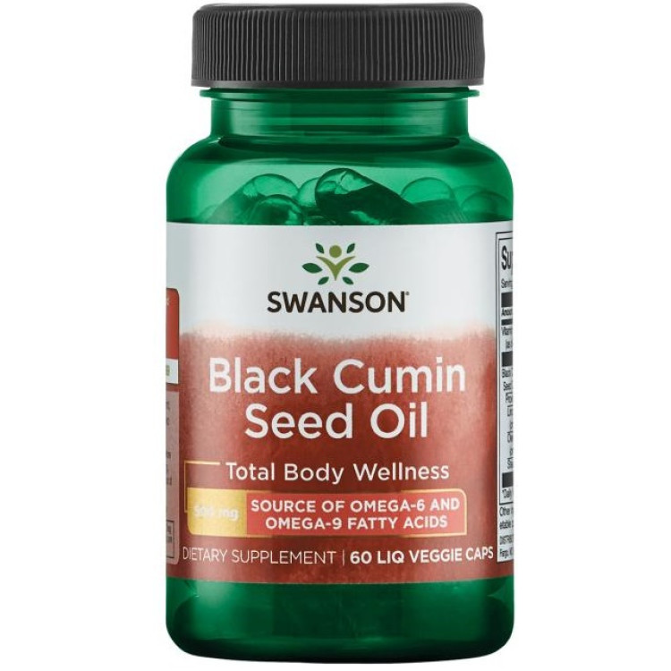 Swanson Svartkumminfrö Olja, 500 mg, 60 kapslar