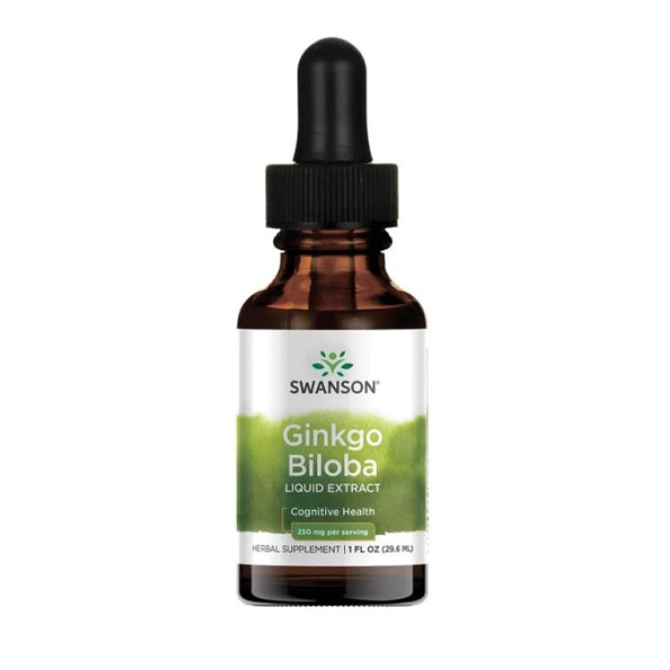 Swanson Ginkgo Biloba flytande extrakt, 250 mg, 29,6 ml