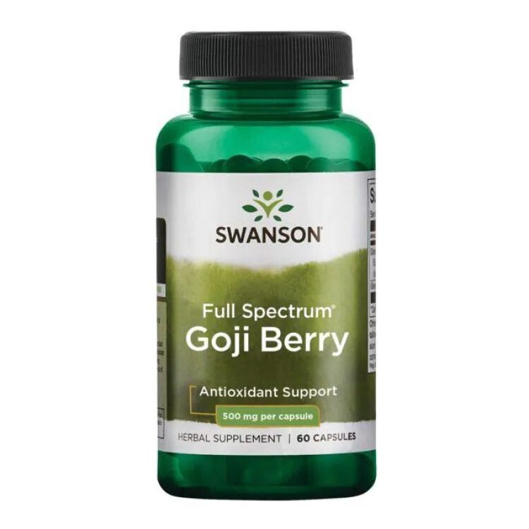 Swanson Full Spectrum Gojibär, 500 mg, 60 kapslar