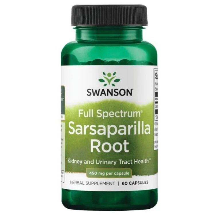 Swanson Full Spektrum Sarsaparillarot, 450 mg, 60 kapslar