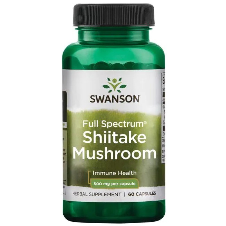 Swanson Full Spectrum Shiitake Svampar, 500 mg, 60 kapslar