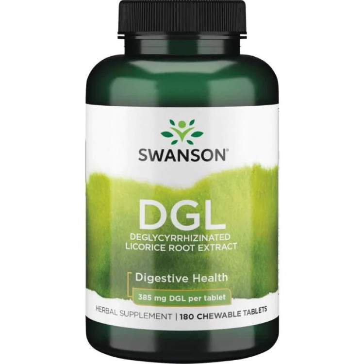 Swanson DGL, 385 mg, 180 tuggtabletter
