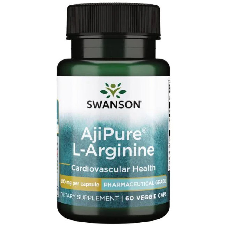 Swanson AjiPure L-Arginin, 500 mg, 60 kapslar