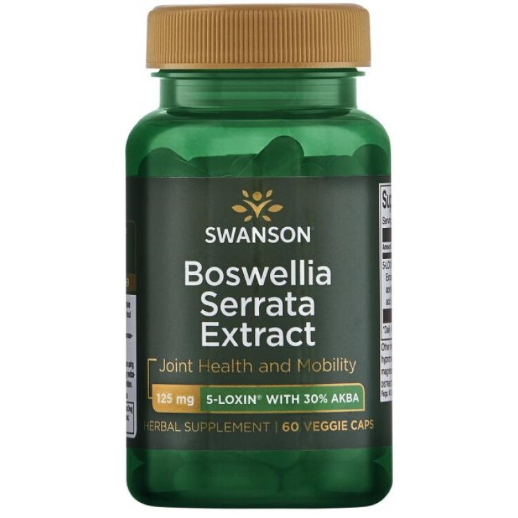 Swanson Boswellia Serrata Extrakt, 125 mg, 60 kapslar