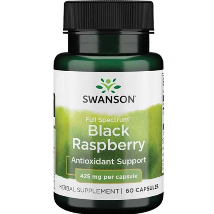 Swanson Fullt Spektrum Svart Hallon 425 mg, 60 kapslar