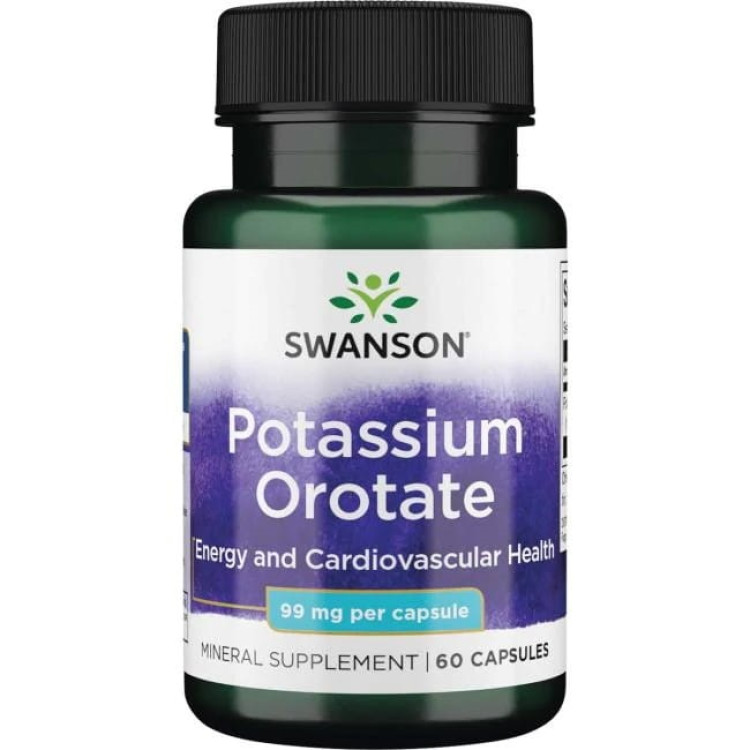 Swanson Kalium Orotat, 99 mg, 60 kapslar