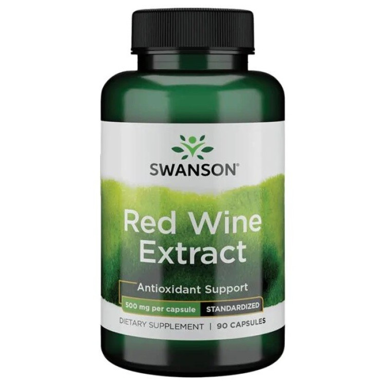 Swanson Rödvinsextrakt, 500 mg, 90 kapslar