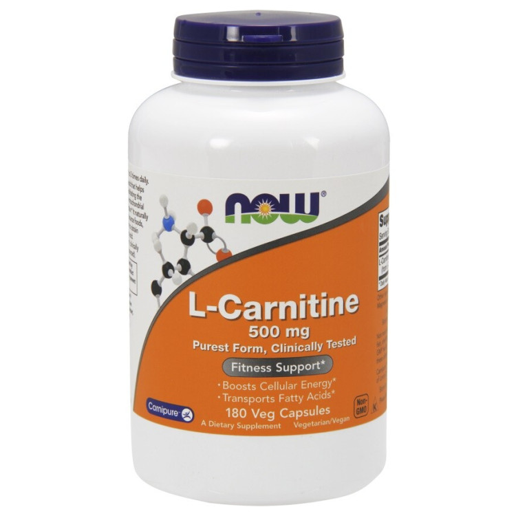 Now Foods L-Karnitin, 500 mg, 180 kapslar