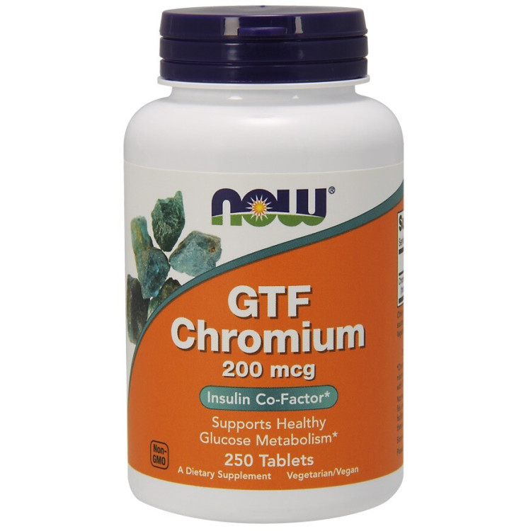 Now Foods GTF Krom, 200 mcg, 250 tabletter