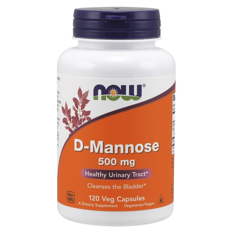 Now Foods D-Mannose 500 mg, 120 kapslar