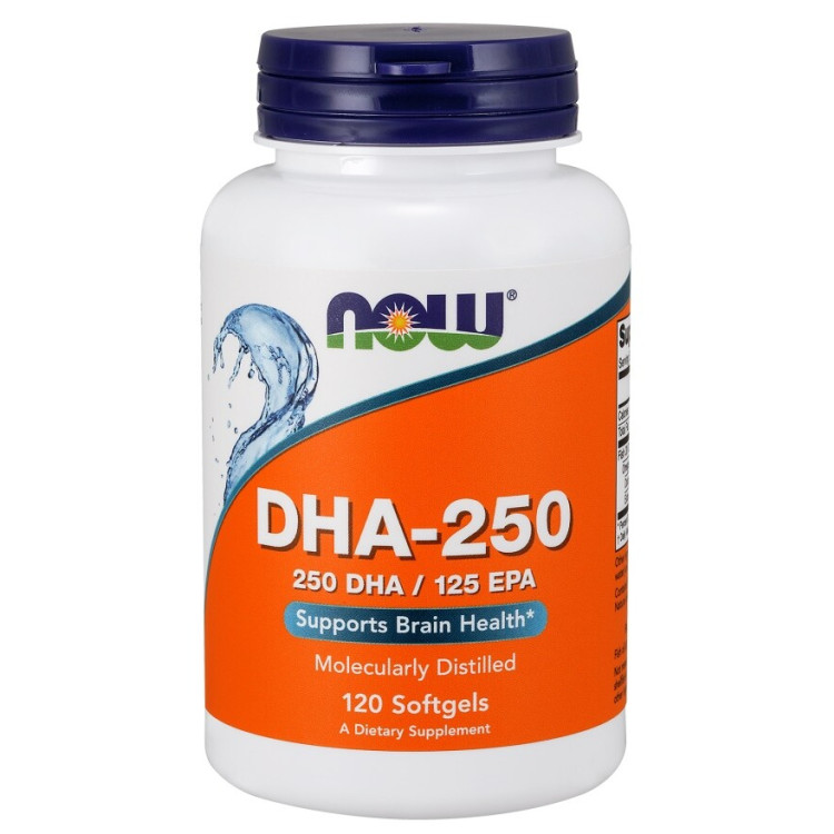 Now Foods DHA-250, 250 DHA / 125 EPA, 120 kapslar
