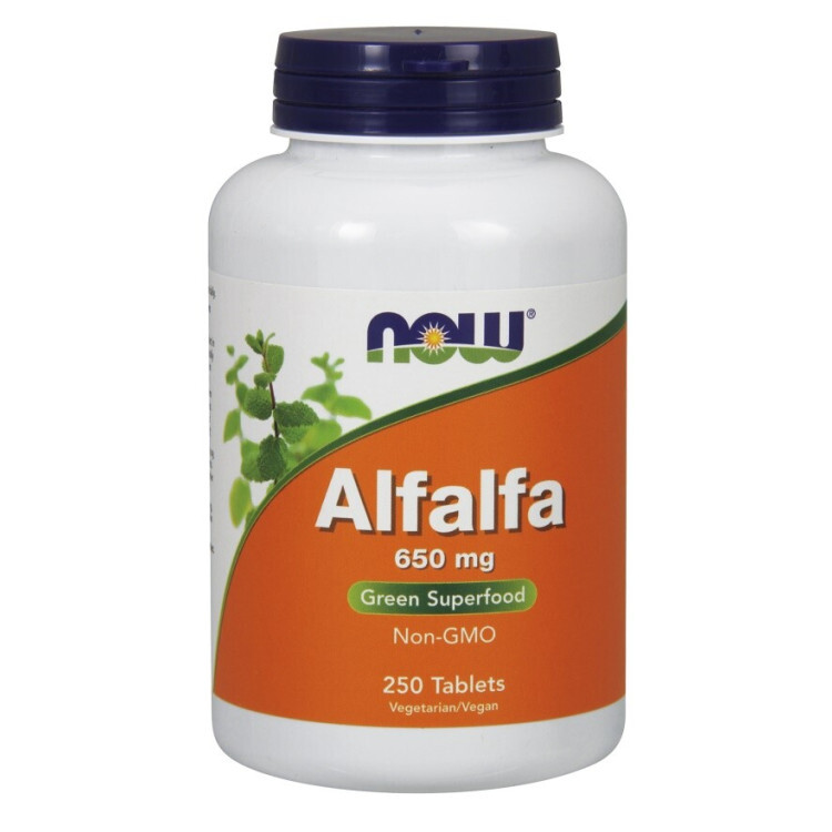 Now Foods Alfalfa, 650 mg, 250 tabletter