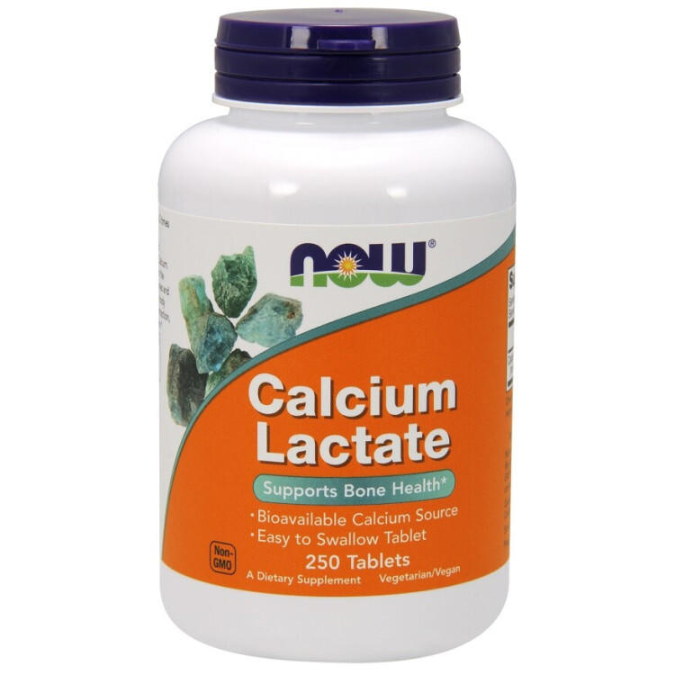 Now Foods Kalcium Laktat, 250 tabletter