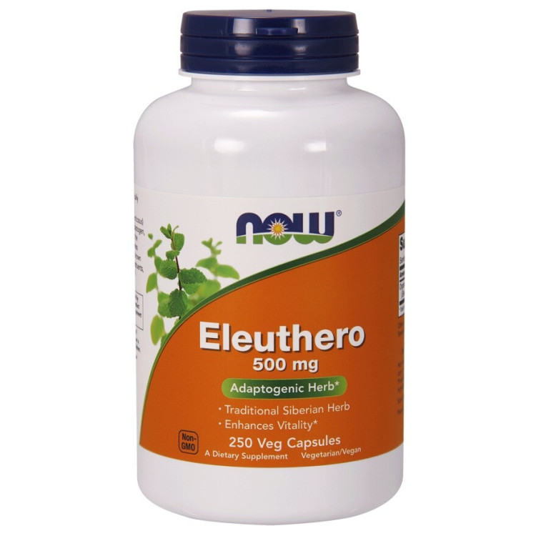Now Foods Eleuthero, 500 mg, 250 kapslar