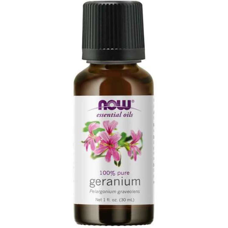 Now Foods Eterisk Olja, Geraniumolja, 30 ml