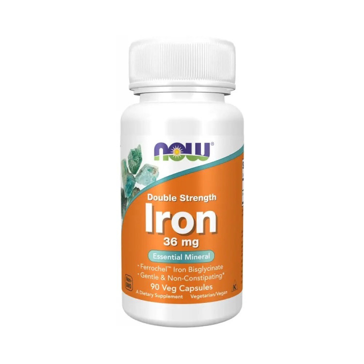 Now Foods Jarn 36 mg Ferrochel, 90 kapslar
