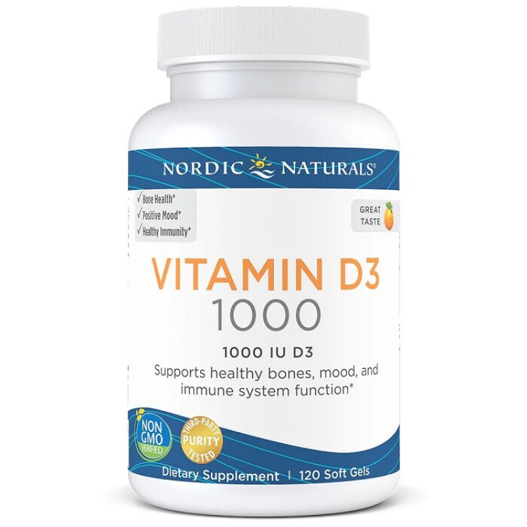 Nordic Naturals Vitamin D3, 1000 IU Orange, 120 kapslar