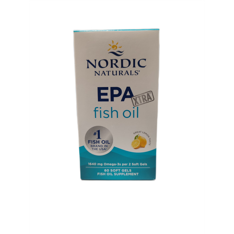 Nordic Naturals EPA Xtra Fiskolja 1640 mg, Lemon, 60 kapslar