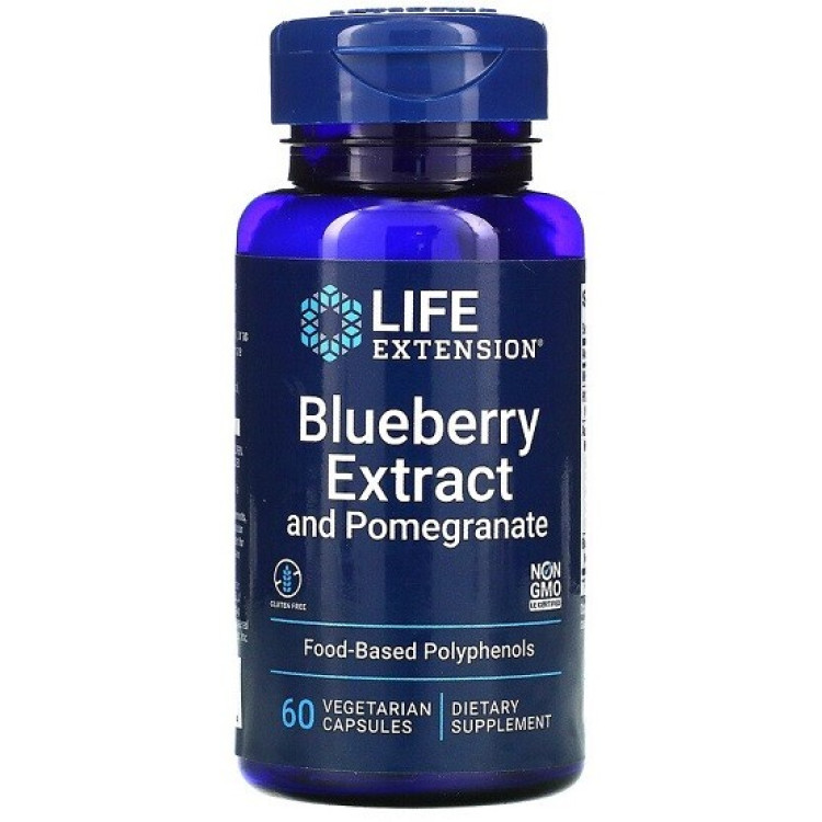 Life Extension Blåbärsextrakt med Granatäpple, 60 kapslar