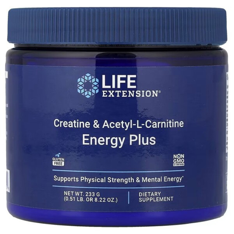 Life Extension Kreatin & Acetyl-L-Karnitin Energy Plus, 233 gram
