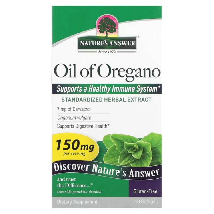 Nature's Answer Oregano Olja, 150 mg, 90 kapslar