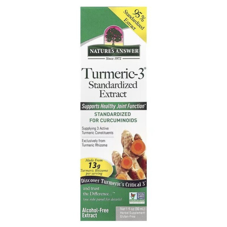 Nature's Answer Turmeric-3 Standardiserat Extrakt, 30 ml