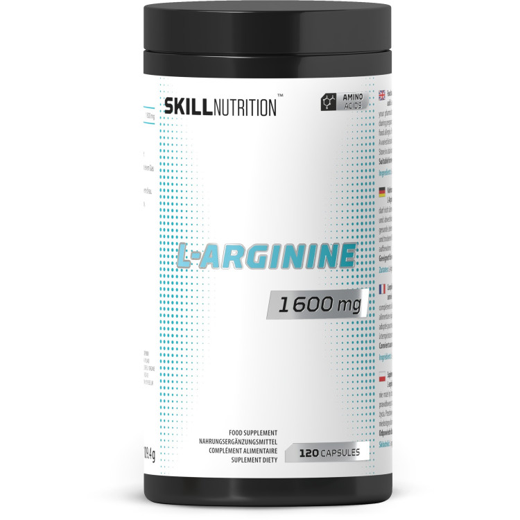 Skill Nutrition L-Arginin 1600 mg, 120 vegankapslar