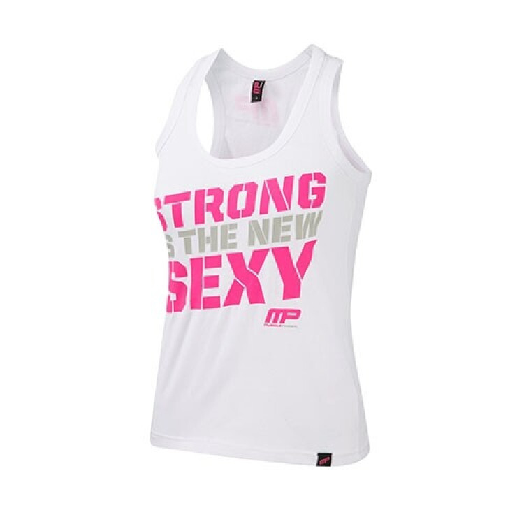 Musclepharm Sportswear Dam Väst Strong Is The New Sexy Vit (MPLVST432)