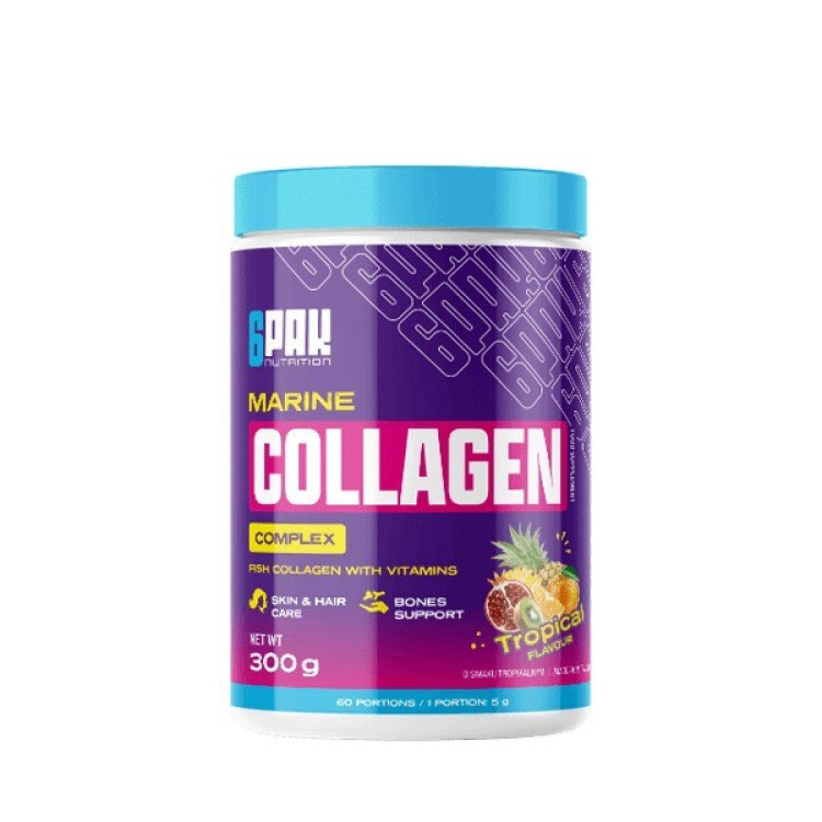 6 Pak Marin Kollagen Komplex, Tropical, 300 gram