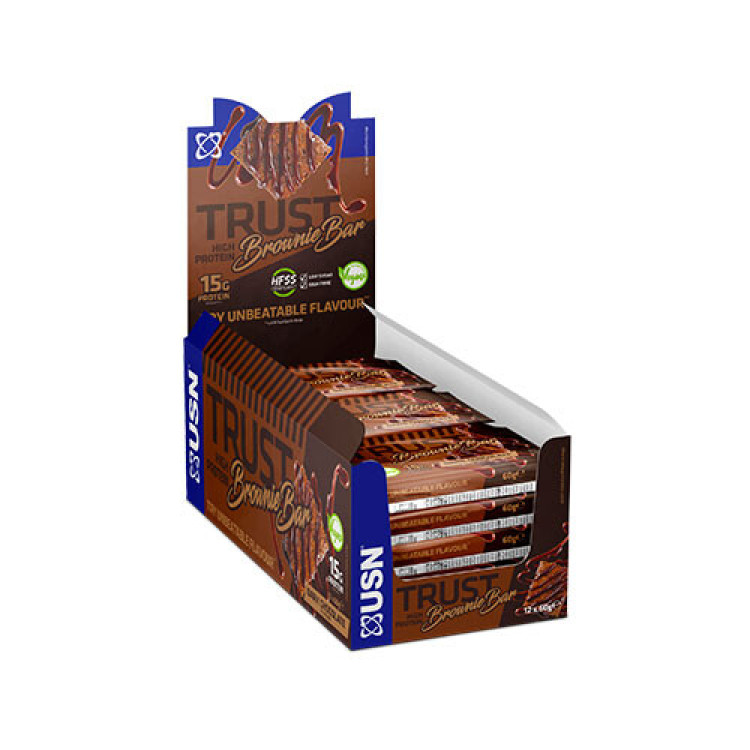 USN Trust Vegansk Protein Brownie Bar, 12 x 60 g