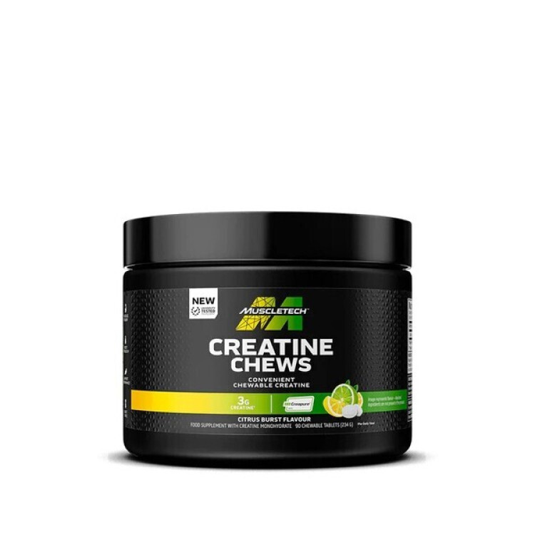 Muscletech Kreatin Tuggtabletter, Citrus Burst, 90 tuggtabletter