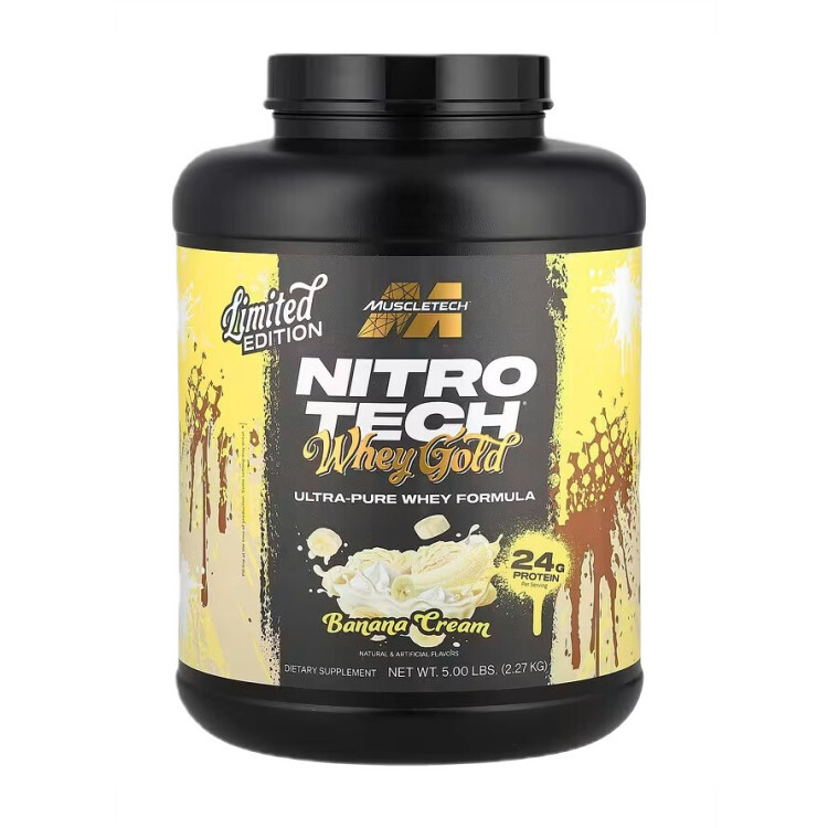 Muscletech Nitro-Tech Whey Gold, Banana Cream, 2270 gram