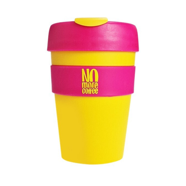 OstroVit No More Kaffemugg, Gul-Rosa, 340 ml