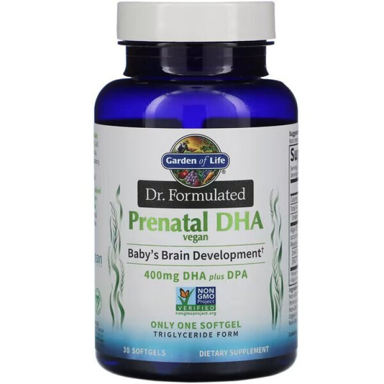 Garden of Life Dr. Formulated Vegan Prenatal DHA, 30 kapslar