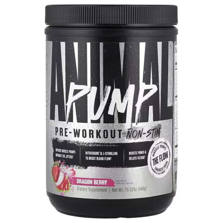 Animal Pump Pre-Workout Non-Stim, Dragon Berry, 440 gram