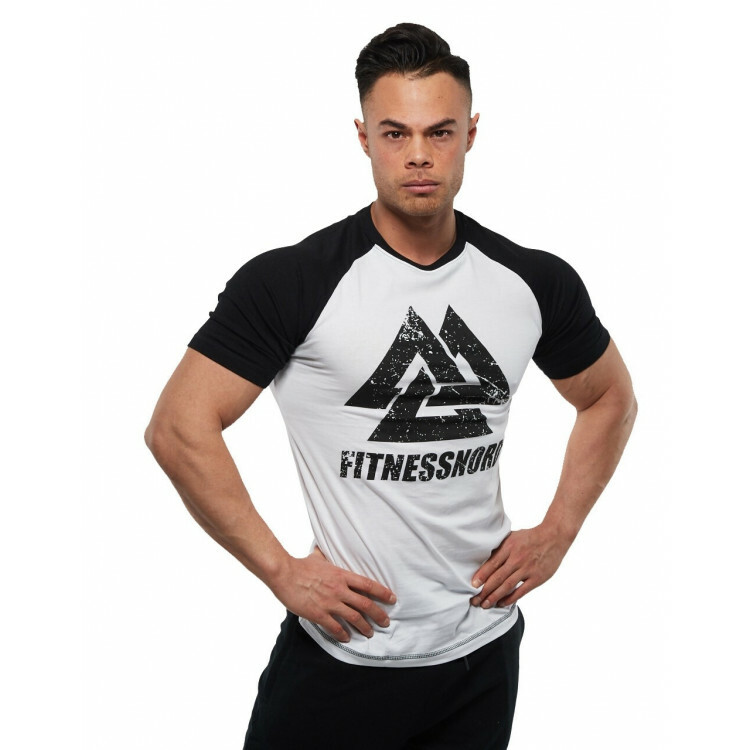 Herr t-shirt i svart/vitt med logo