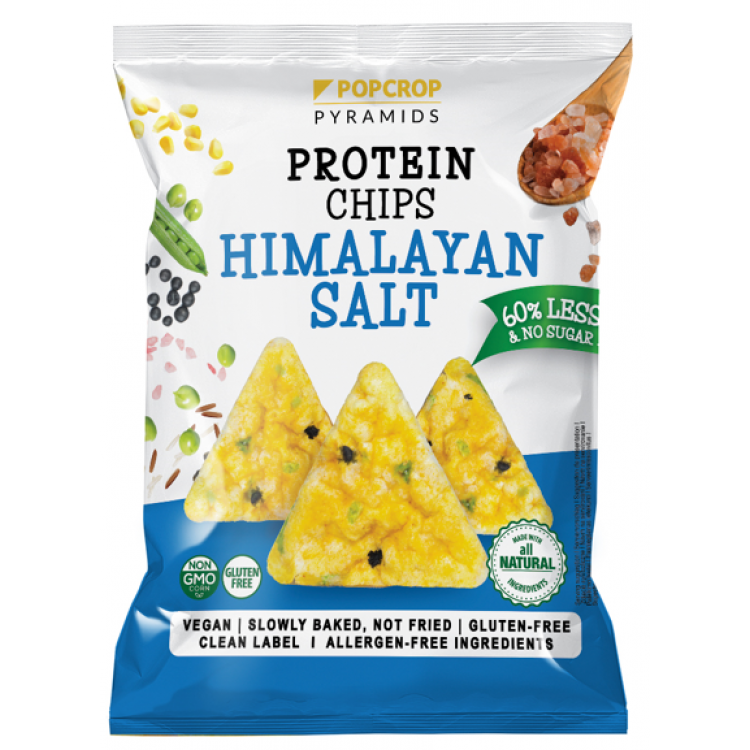Høj Protein Pyramide Chips (60 g), Bedst før 21.10.2025 - Himalayan Salt