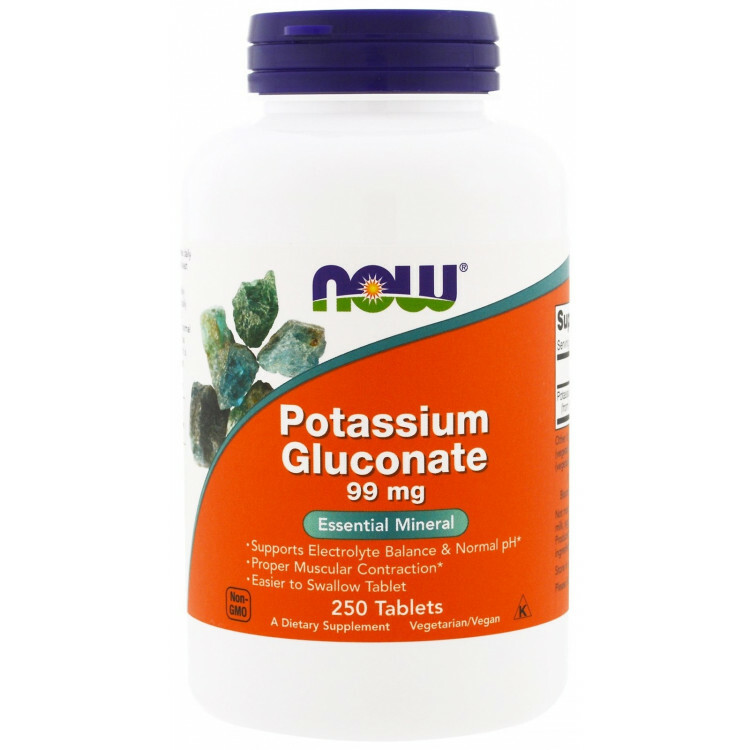 NOW FOODS POTASSIUM GLUCONATE 250 stk 