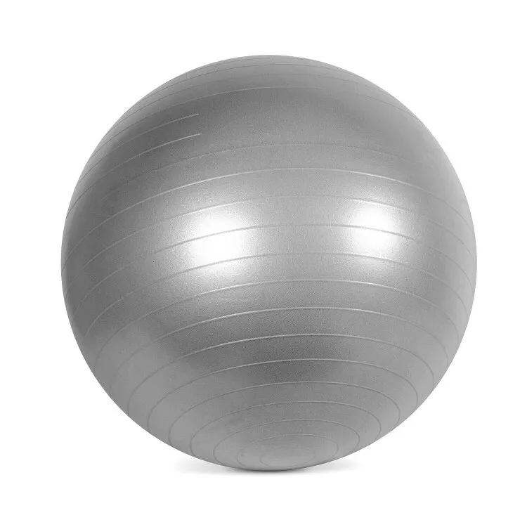 Träningsboll, grå, 65 cm med pump
