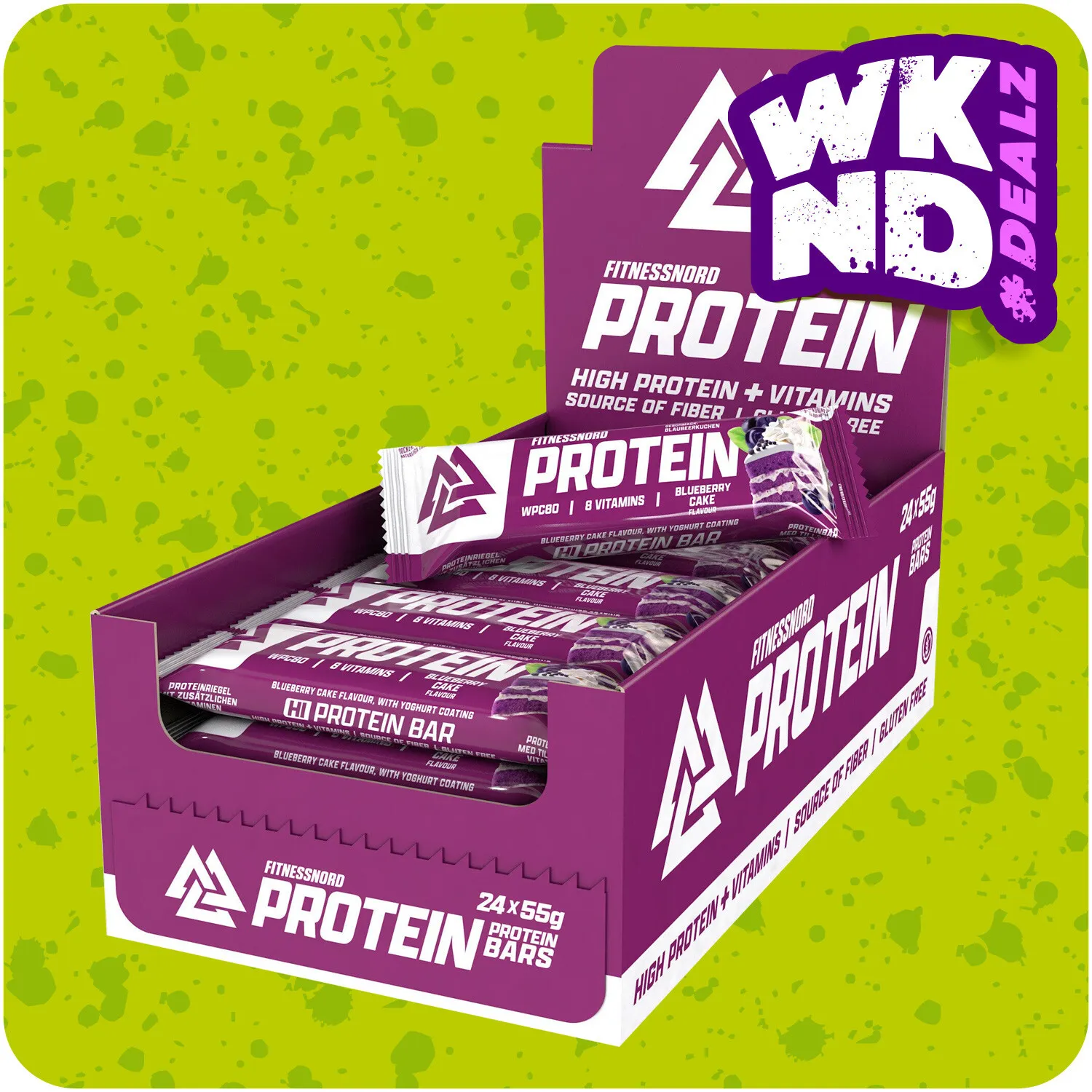 Blueberry cake proteinbar (24 x 55 g) - BUY 1 GET 1 FREE