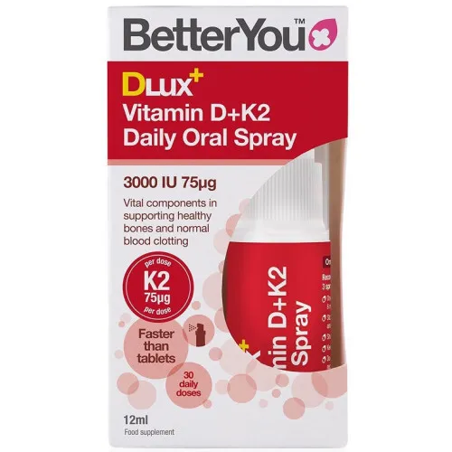 DLux+ Vitamin D+K2 Daily Oral Spray, 12 ml.