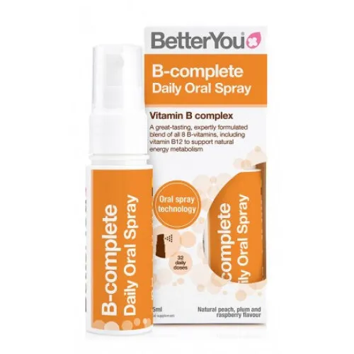 B-complete Daily Oral Spray Natural Peach Plum & Raspberry, 25 ml.