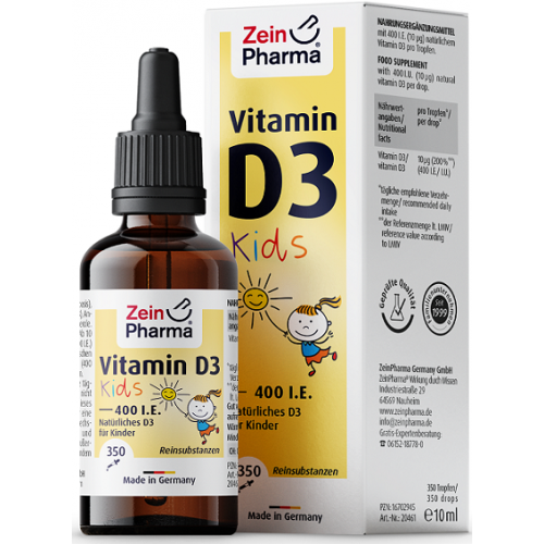 ZEIN  VITAMIN D3 DROPS FOR KIDS, 400IU - 10 ML.