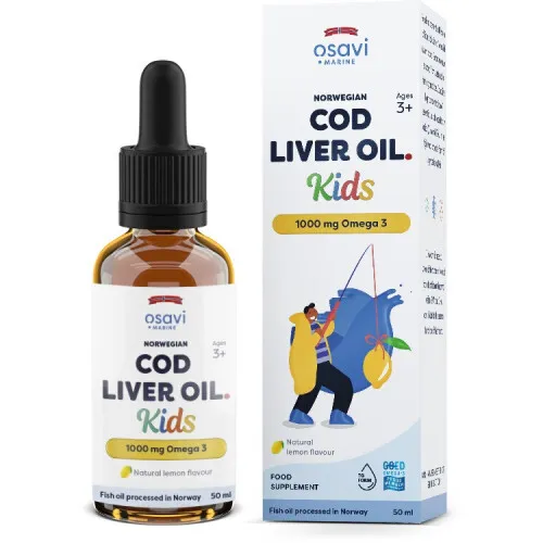 Norwegian Cod Liver Oil Kids 1000mg Omega 3 (Lemon) 50 ml.