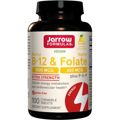 Methyl B-12 & Methyl Folate Lemon, 100 chewable tabs