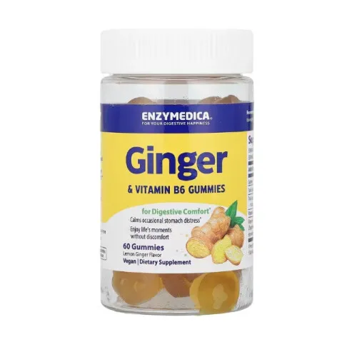 Ginger & Vitamin B6 Gummies Lemon Ginger, 60 gummies