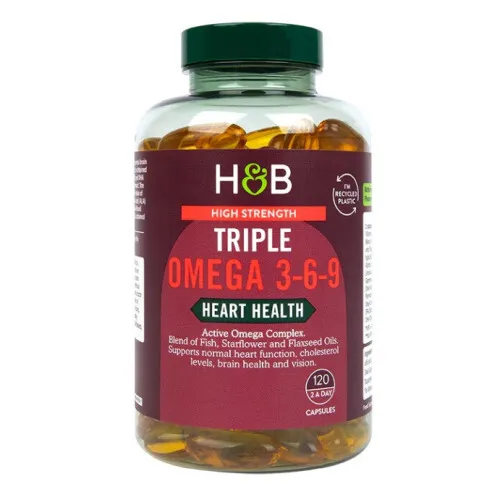Højt doserede Triple Omega 3-6-9, 120 kapsler
