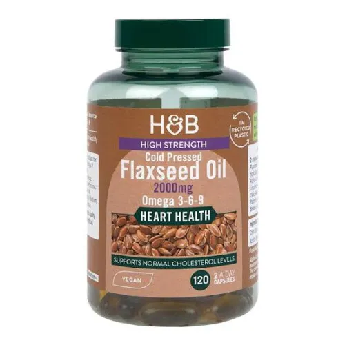 Högt doserad kallpressad Linfröolja 2000 mg, 120 vkapslar